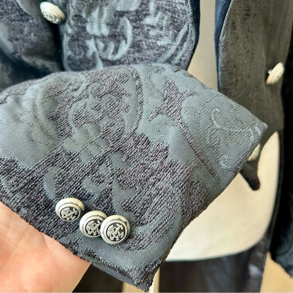 Shrine of Hollywood Victorian Tailcoat Black Tapestry Victorian Velvet Men's S - Picture 11 of 16